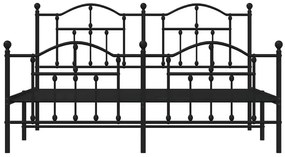 Czarne metalowe łóżko loftowe 140x200cm - Wroxo