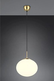 Lampa wisząca w biało-złotym kolorze ze szklanym kloszem ø 30 cm Fomento – Trio