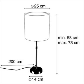 Inteligentna lampa stołowa złota z welurowym abażurem taupe 25 cm z Wifi A60 - ParteWiejski/ Rustykalny / Vintage Oswietlenie wewnetrzne