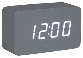Karlsson 5983GY designerski zegar LED z alarmem, szary, 10 cm