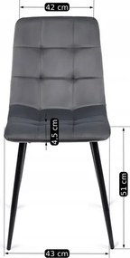Zestaw Stół Kwadratowy Rozkładany MAX 80-160 cm Dąb Craft/Czarny i 4 Krzesła PERU Szare