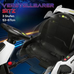 HOMCOM 4 V Elektryczny gokart dla dzieci do 12 km/h z funkcją driftu, 2 silniki, regulowane siedzenie, miękki start | Aosom PL