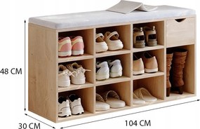 Szafka na buty z siedziskiem loft sonoma ławka przedpokój z szufladą 100cm