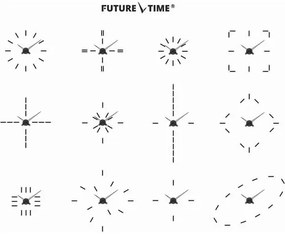 Future Time FT9600BK Modular black Designerski zegar naklejany, śr. 60 cm