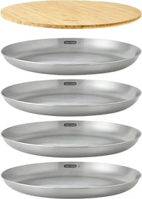 Talerze ze stali nierdzewnej w kolorze srebra zestaw 4 szt. ø 25,5 cm – Black + Blum