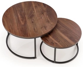 Zestaw 2 ław, 79/47 59/37 orzechowy / czarny JAVA