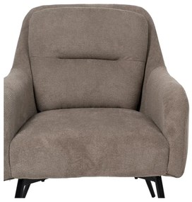 Szarobrązowy fotel z tkaniny szenilowej Classic – Ixia
