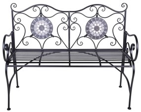 Czarna metalowa ławka ogrodowa Jalua – Garden Pleasure