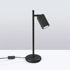Lampa biurkowa KARBON czarna ryflowana SOLLUX  LIGHTING