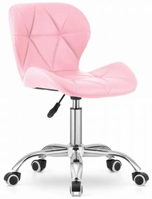 Zestaw do biura stół TAYLOR SONOMA 100x50 cm + krzesło biurowe AVOLA z ekoskory rozowy