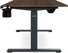 Biurko elektryczne z regulacją wysokości ergonomiczne antracytowe/orzech,1600x800 mm: ARIA
