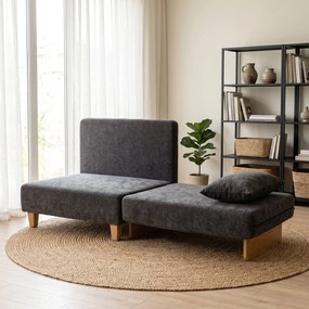 HOMCOM Fotel z funkcją spania 2-w-1 z funkcją łóżka, sofa rozkładana z 2 zmywalnymi poduszkami, boczne kieszenie do salonu, sypialni | Aosom PL