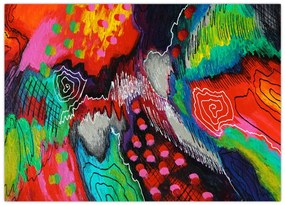 Abstrakcyjny obraz - kolory (70x50 cm)