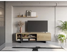 Szafka pod TV w dekorze dębu 160x44 cm Cequoia – Marckeric