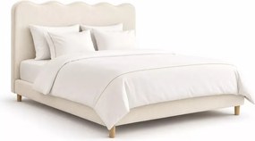 Łóżko tapicerowane Poof 160x200 / 180x200 ze stelażem z wysokim eleganckim zagłowiem