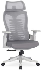 Fotel Biurowy Ergonomiczny Obrotowy CARET 2 Wentylowany Szary Nowoczesny