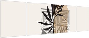 Obraz - Abstrakcja z tropikalnymi liśćmi N⁰1 (170x50 cm)