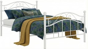 Łóżko metalowe białe w stylu industrialnym 90x200 cm B7-A66