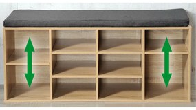 Kesper 15920 Szafka na buty z siedziskiem, dekordąb, 103,5 x 48 x 29,5 cm