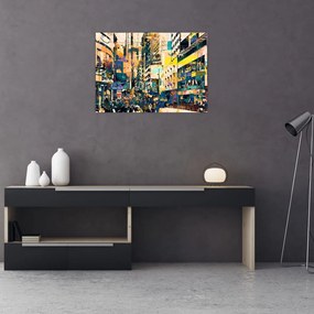 Obraz na szkle malowanej abstrakcji (70x50 cm)