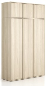 Nadstawka do szaf FRAME, 3x drzwi, 1299 x 450 x 427 mm, PUSH-lock, dąb naturalny