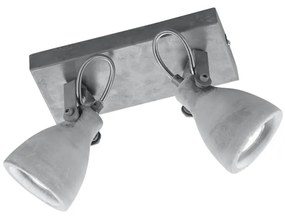 Szary kinkiet na 2 żarówki Trio Concrete, dł. 23 cm
