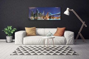Obraz canvas na ścianę Wieczorne Światła nad Mostem