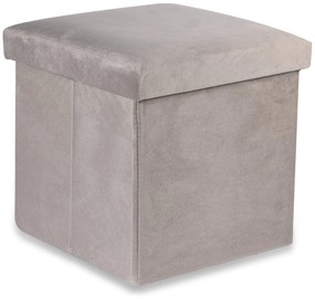 Beżowa składana pufa CUBEXO VELVET M