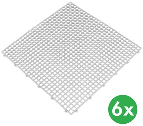 Płytki do mokrych pomieszczeń,  0,4 x 0,4 m, białe, opakowanie 6 szt.