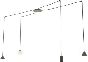 Czarna duża wisząca lampa pająk - 2X D131 S1-W63
