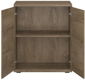 Komoda Dwudrzwiowa do Salonu VORTE 80 cm Dąb Lefkas Nowoczesna