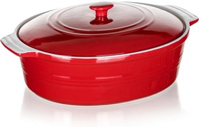 Banquet Foma naczynie żaroodporne owalne z pokrywką Culinaria Red 3,6 l, 3,6 l