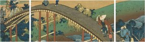 Obraz - Katsushika Hokusai, Ariwara no Narihirafrom the series One Hundred, Poems Explained by the Nurse (Hyakunin isshu uba ga etoki), reprodukcje (170x50 cm)
