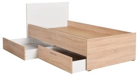 Biało-naturalne łóżko dziecięce ze schowkiem 90x190 cm – Kalune Design