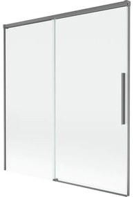 Mexen Rox parawan nawannowy 2-skrzydłowy rozsuwany 150 x 150 cm, transparent, gun metal - 8C9-150-001-95-00