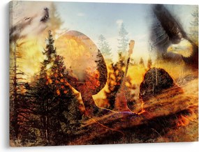 Obraz - Motyw szamana (70x50 cm)