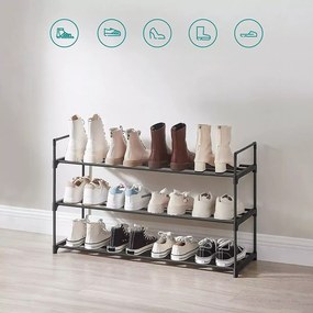 Metalowy stojak na buty SHOEN 92x30x54 cm czarny