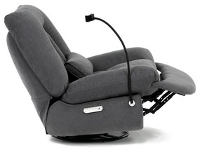 Elektryczny fotel z wbudowanym sterowaniem, szary