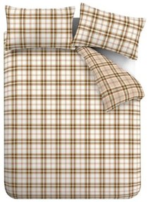 Pomarańczowo-jasnobrązowa pościel dwuosobowa 230x220 cm Kelso Check – Catherine Lansfield