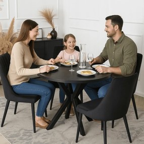 Stół Okrągły LAUREN 90 cm Czarny Loft Nowoczesny
