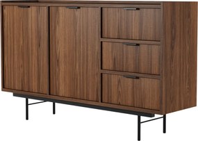 Duża komoda z 3 szufladami i szafką orzech warmia L0-E99