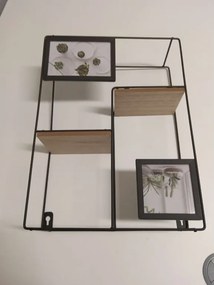PROMOCJA Półka ścienna z ramkami na zdjęcia KIVORA 40x30 cm, czarna II jakość