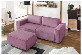 Różowa sztruksowa rozkładana sofa 245 cm Nihad – Bobochic Paris