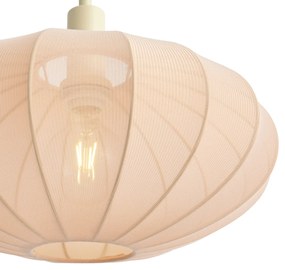 Lampa podłogowa Japandi beżowa z kremowym abażurem z tkaniny - BidaJapandi Oswietlenie wewnetrzne
