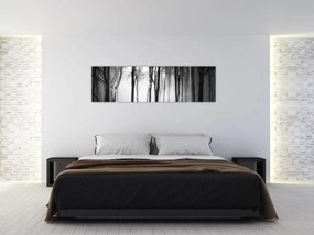 Obraz - Wilk w ciemnym lesie (170x50 cm)