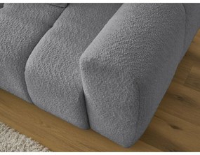 Szary rozkładany/ze schowkiem narożnik z materiału bouclé (lewostronny/z szezlongiem) Roxelane – Bobochic Paris