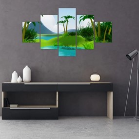 Obraz - Jeziora w dżungli (125x70 cm)