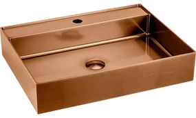 Umywalka ze stali nierdzewnej w kolorze miedzi 55x42 cm Aurum – Sapho
