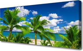 Obraz canvas Tropikalna Panorama z Palmami