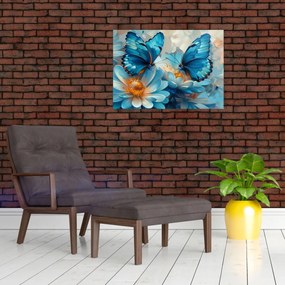 Obraz - Niebieskie motyle (70x50 cm)